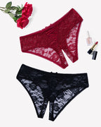 Floral Lace Panties Hollow Out Boyshort Underwear