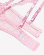 Lace Garter Belt Bra Choker 4-Piece Lingerie Set