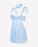 Lace Babydoll Lingerie Dress Underwire Sheer Mesh