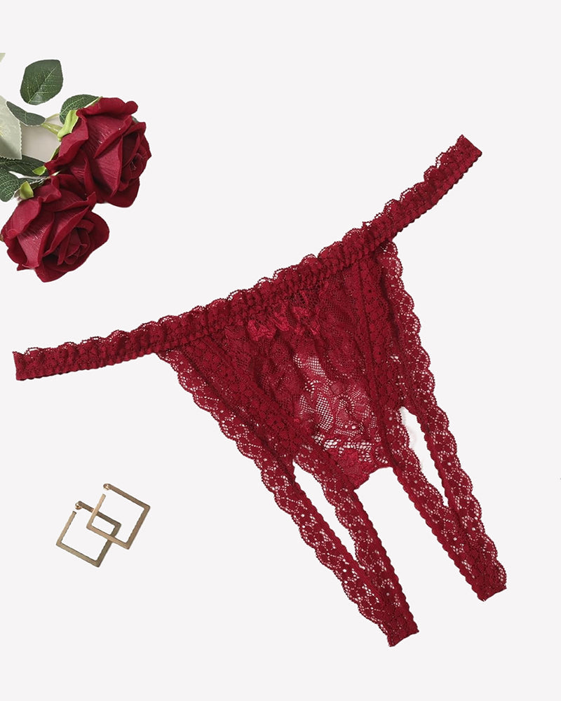 Low Rise Briefs Floral Lace Thong Panties