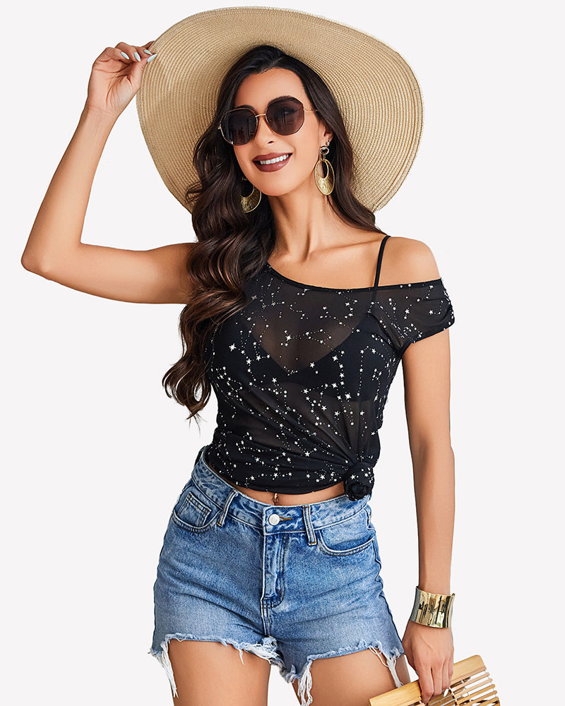 Sheer Mesh Swimsuit Cover Up Bikini Dress