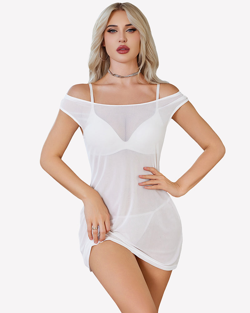 Sheer Mesh Swimsuit Cover Up Bikini Dress