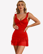 Ruched Ruffle Hem Bodycon Boat Neck Mini Dress