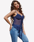 Mesh Bralette Spaghetti Strap Y2K Camisole Top