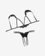Floral Lace Cutout Bra Panty Lingerie Set
