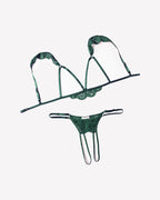 Floral Lace Cutout Bra Panty Lingerie Set