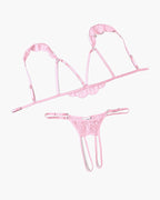 Floral Lace Cutout Bra Panty Lingerie Set