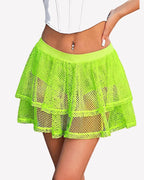 High Waist Ruffle Skort Layered Mesh Y2K Mini Skirt with Built-In Shorts