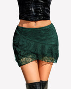 Y2K Lace Layered Ruffle Micro Mini Skirt