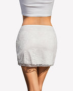 Y2K Lace Layered Ruffle Micro Mini Skirt