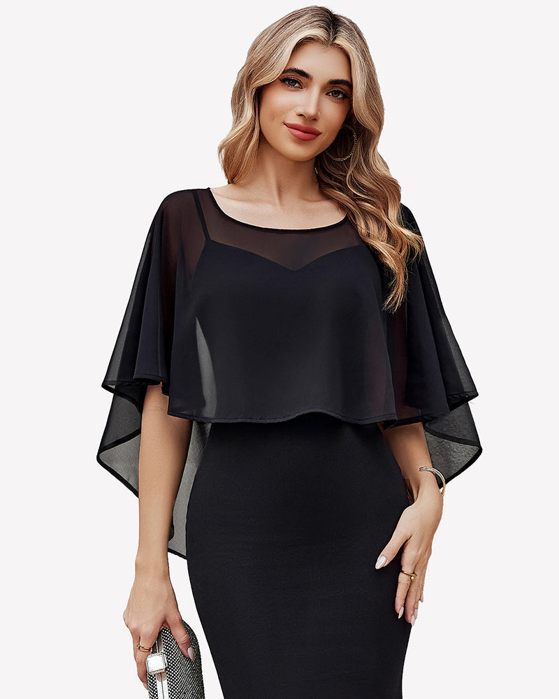 Chiffon Cape Shawl Evening Wedding Bridesmaid Cover Up