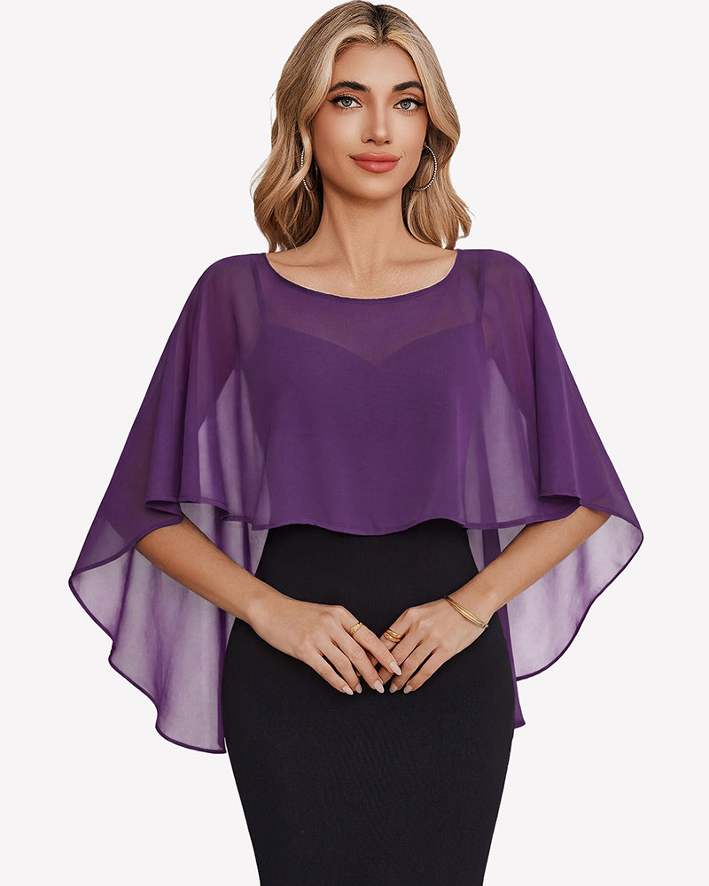 Chiffon Cape Shawl Evening Wedding Bridesmaid Cover Up