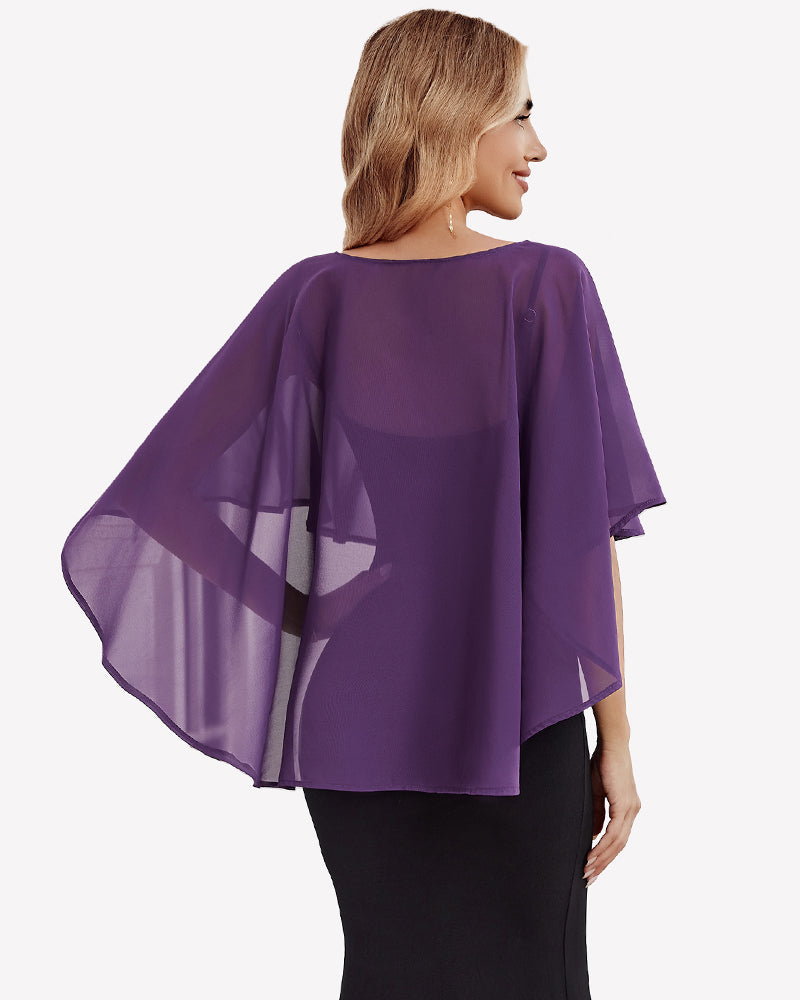 Chiffon Cape Shawl Evening Wedding Bridesmaid Cover Up
