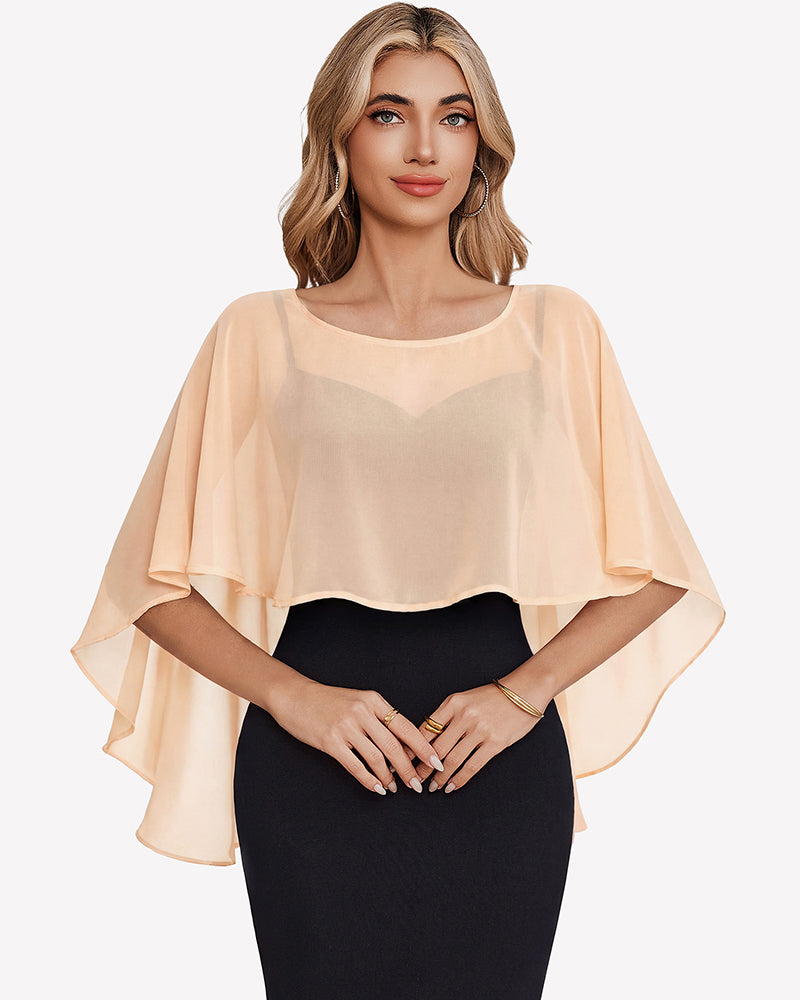 Chiffon Cape Shawl Evening Wedding Bridesmaid Cover Up