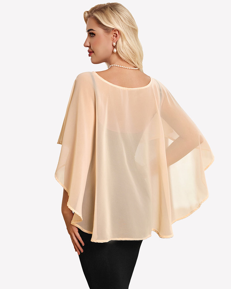 Chiffon Cape Shawl Evening Wedding Bridesmaid Cover Up