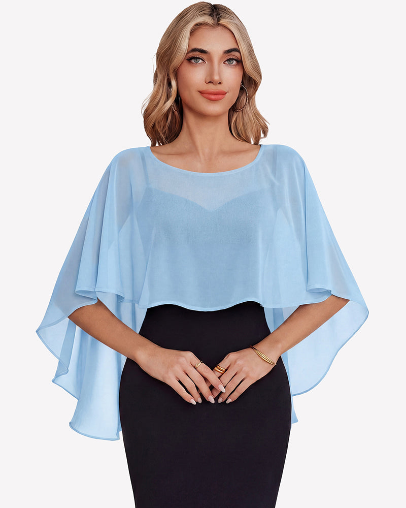 Chiffon Cape Shawl Evening Wedding Bridesmaid Cover Up