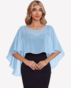 Chiffon Cape Shawl Evening Wedding Bridesmaid Cover Up