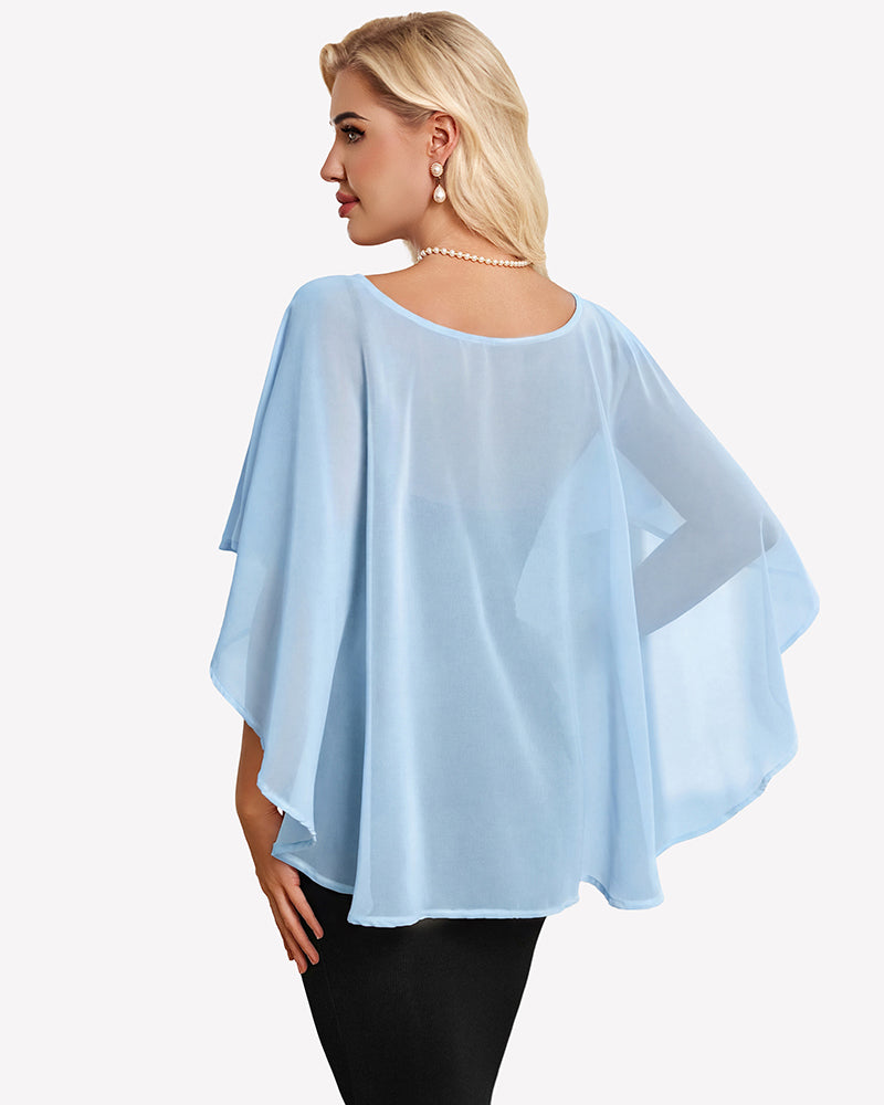 Chiffon Cape Shawl Evening Wedding Bridesmaid Cover Up