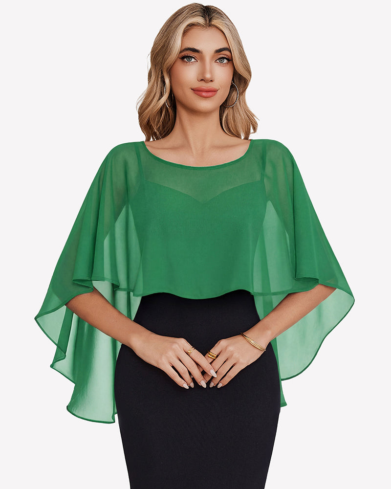 Chiffon Cape Shawl Evening Wedding Bridesmaid Cover Up
