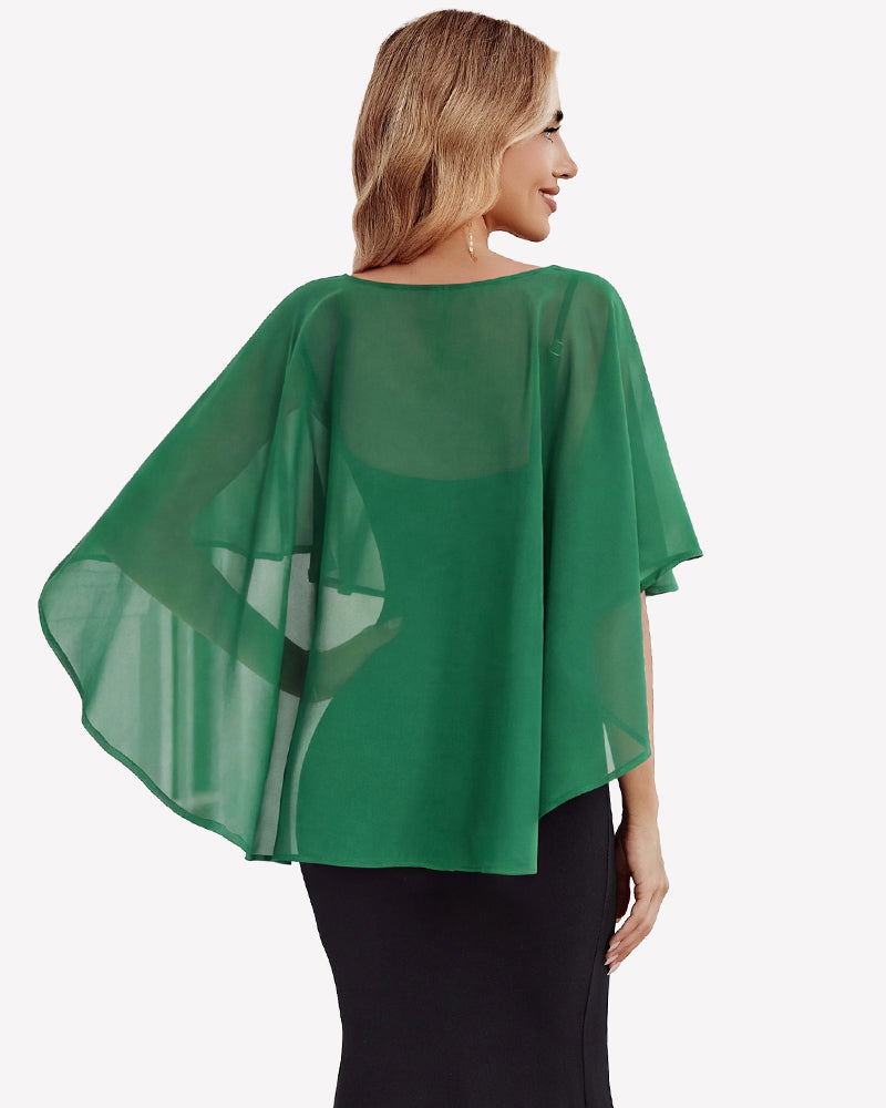 Chiffon Cape Shawl Evening Wedding Bridesmaid Cover Up