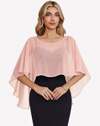 Chiffon Cape Shawl Evening Wedding Bridesmaid Cover Up