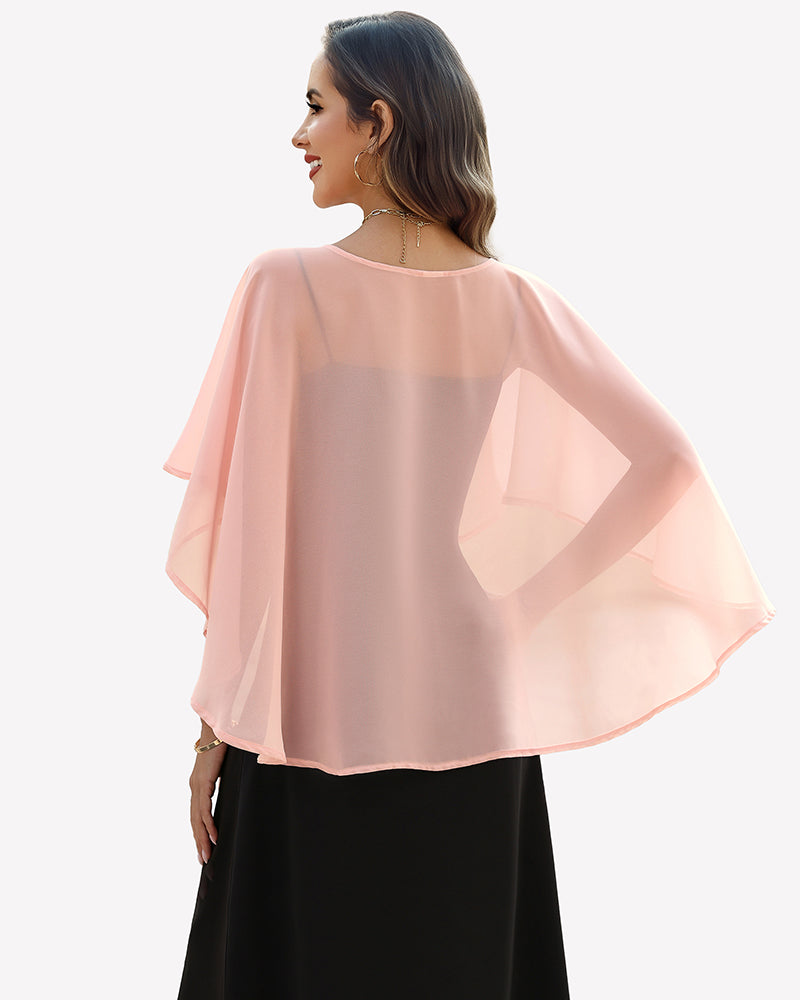 Chiffon Cape Shawl Evening Wedding Bridesmaid Cover Up