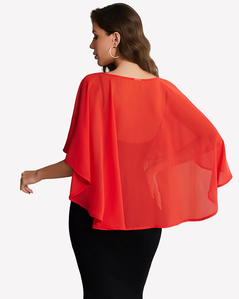 Chiffon Cape Shawl Evening Wedding Bridesmaid Cover Up