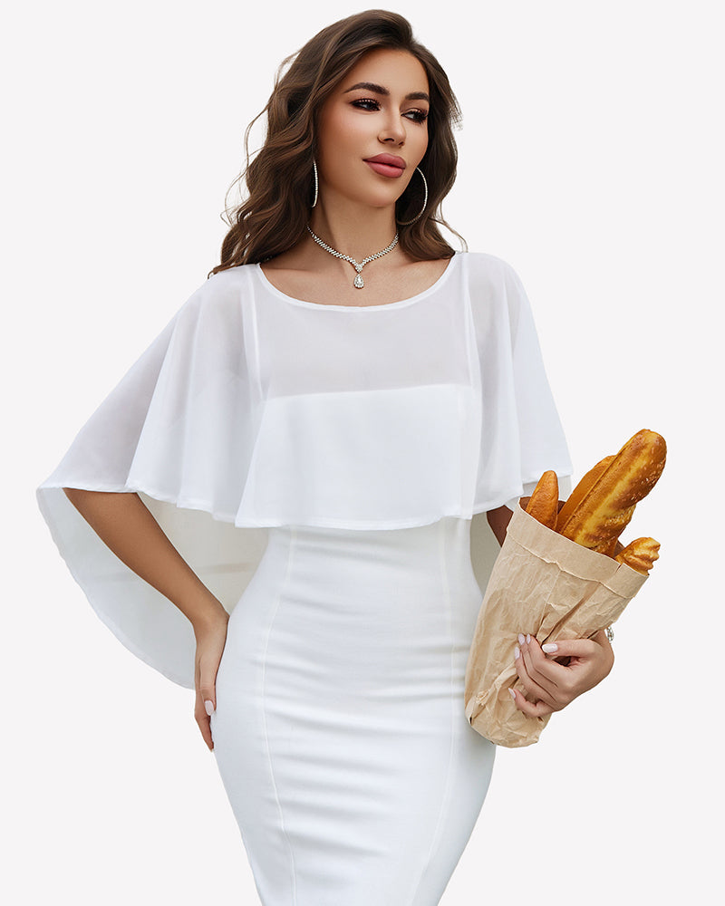 Chiffon Cape Shawl Evening Wedding Bridesmaid Cover Up