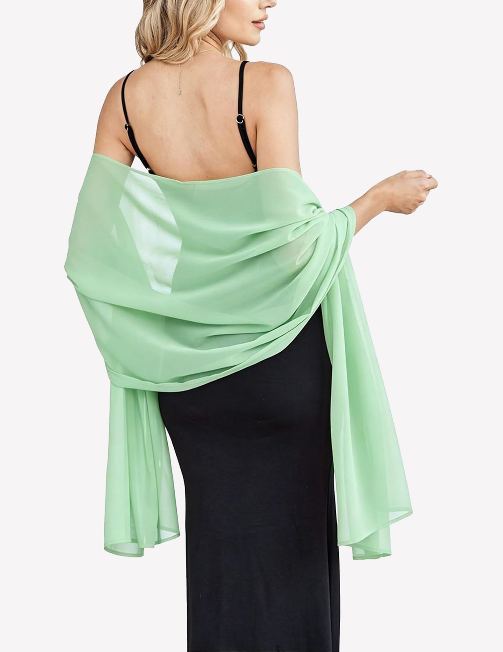Chiffon Shawl Wrap Sheer Soft Scarf for Wedding & Formal Events