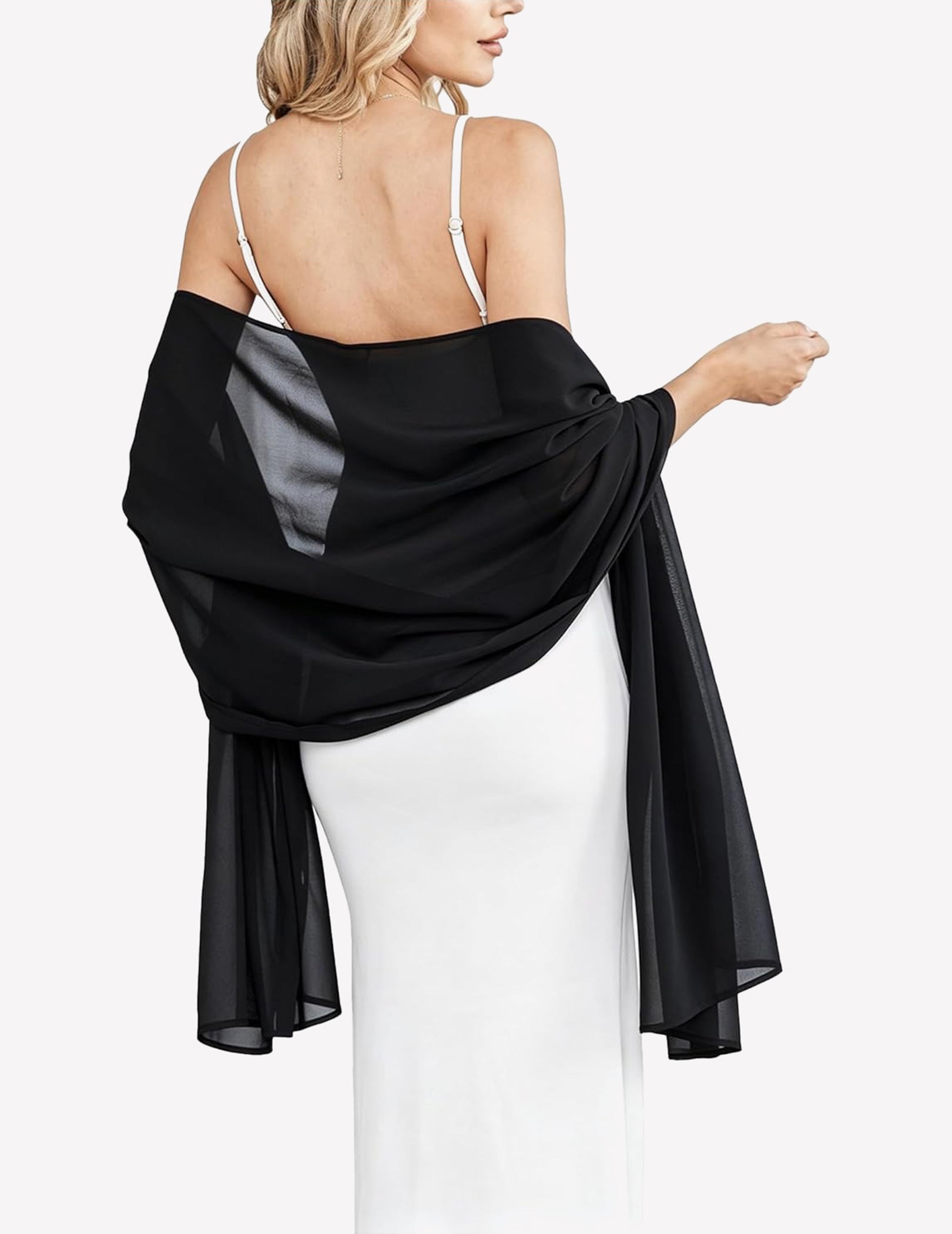 Chiffon Shawl Wrap Sheer Soft Scarf for Wedding & Formal Events