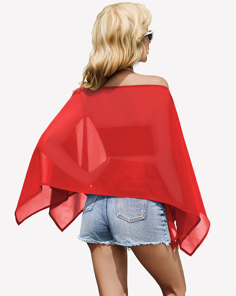 Off Shoulder Chiffon Blouse Batwing Sleeve Flowy Going Out Top
