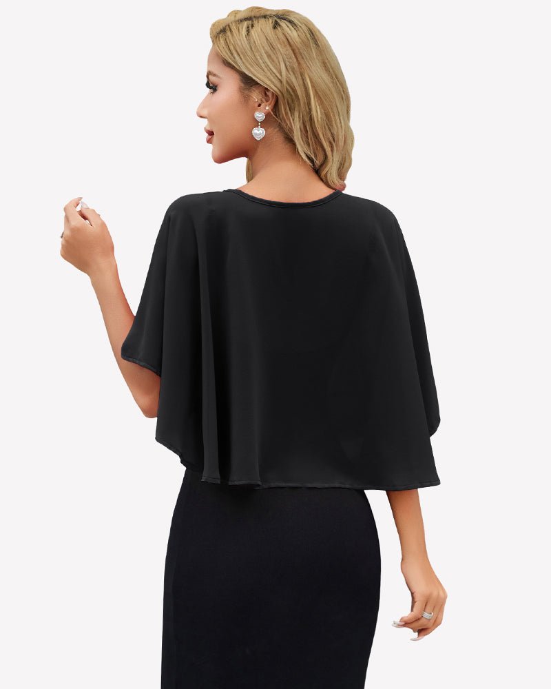 Women's Chiffon Shawl Wrap ?¡ìC Evening Wedding Cape Bolero Cover Up