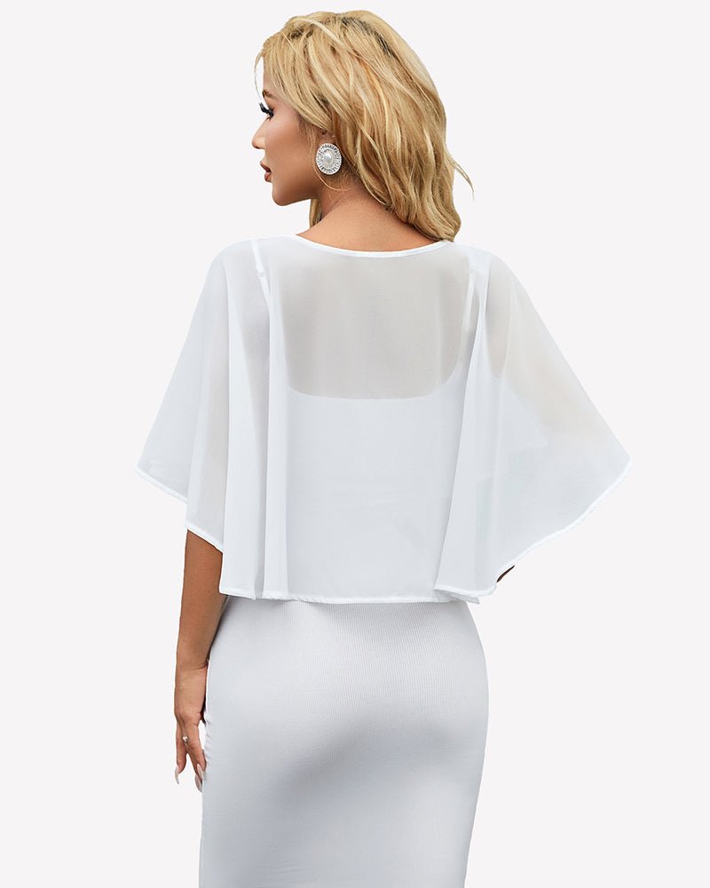 Women's Chiffon Shawl Wrap ?¡ìC Evening Wedding Cape Bolero Cover Up