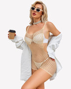 Fishnet Mesh Dress See Through Chemise