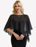 Chiffon Capelet Batwing Sleeve Sheer Wrap for Wedding & Evening