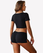 Low Rise Side Slit Micro Booty Lounge Shorts