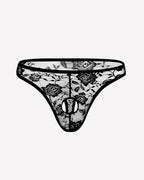 Men's Lace Open Front Bikini Briefs Low Rise Sexy Underwear