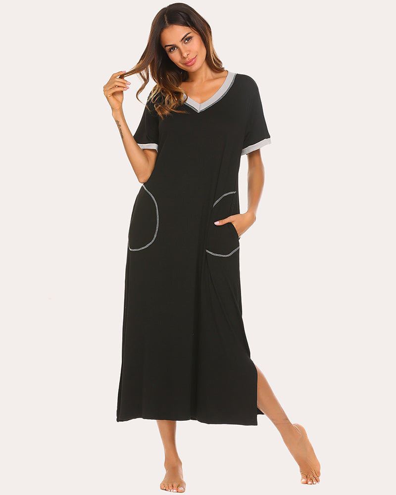 Ekouaer Ultra-Soft Long Nightgown with Pocket (US Only)