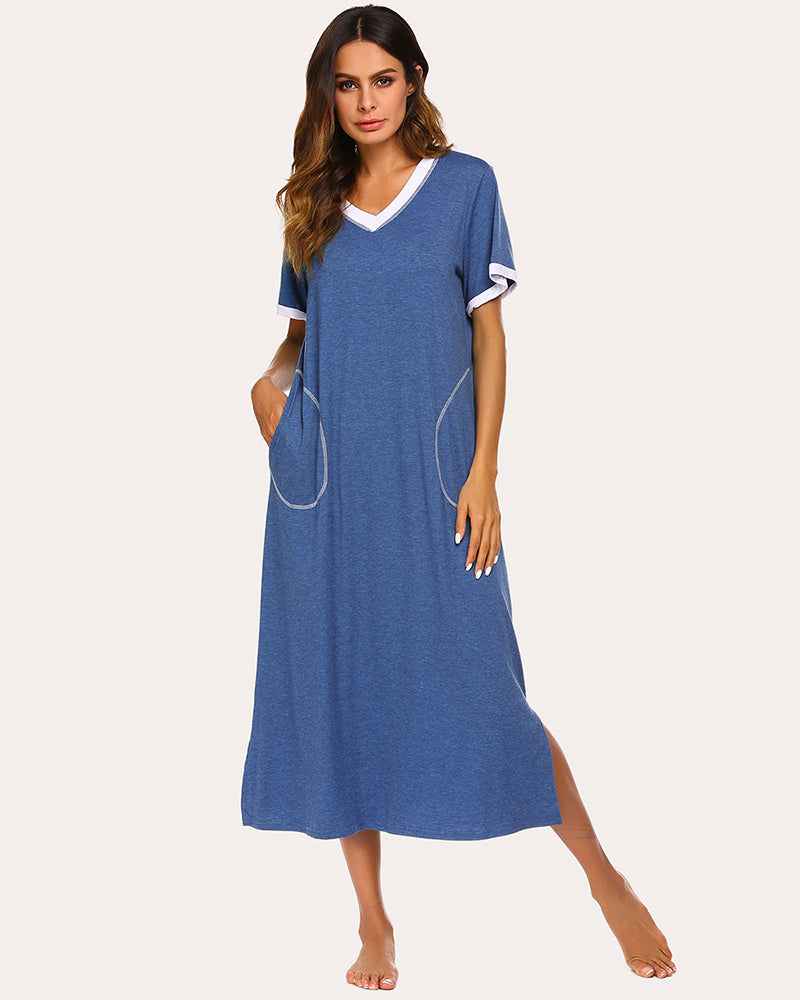 Ekouaer Ultra-Soft Long Nightgown with Pocket (US Only)