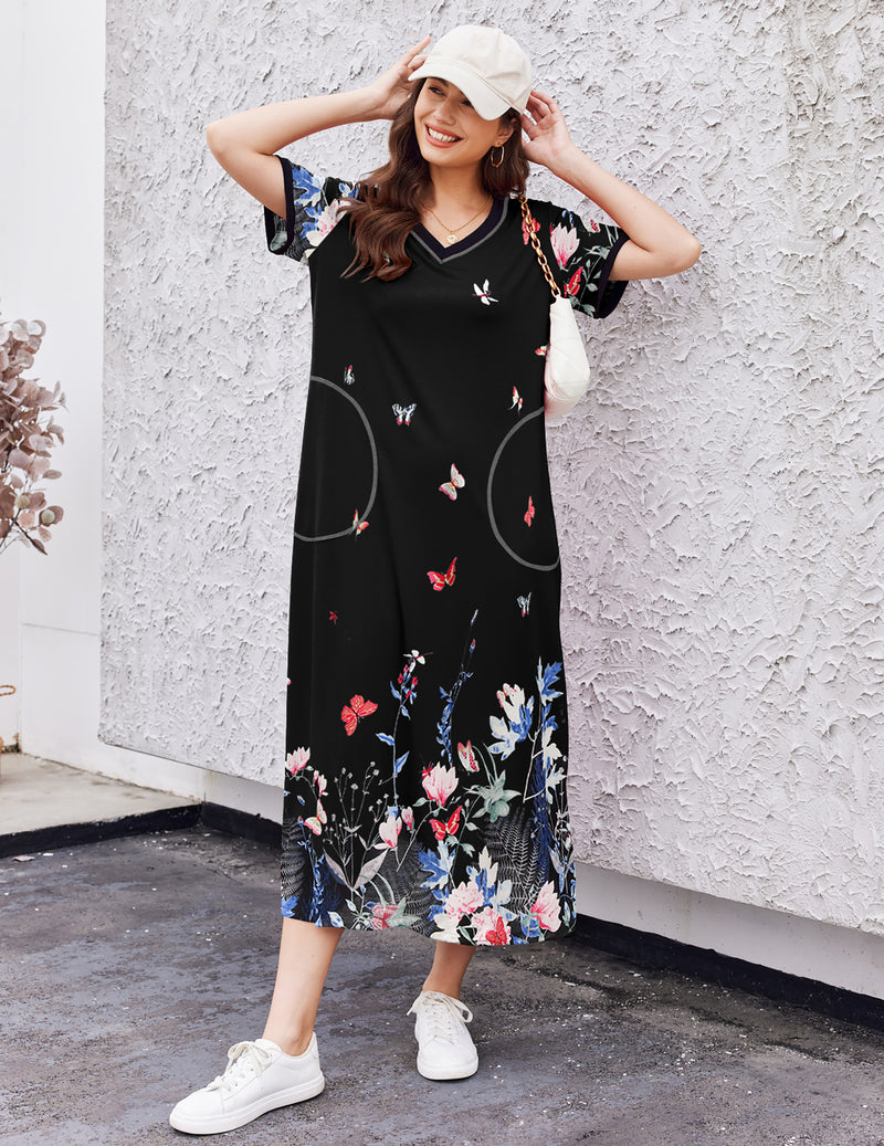 Ekouaer Ultra-Soft Long Nightgown with Pocket (US Only)