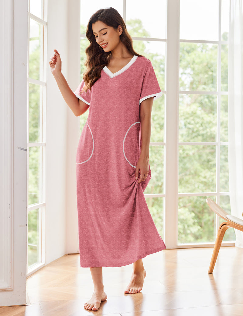 Ekouaer Ultra-Soft Long Nightgown with Pocket (US Only)