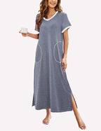 Ekouaer Ultra-Soft Long Nightgown with Pocket (US Only)