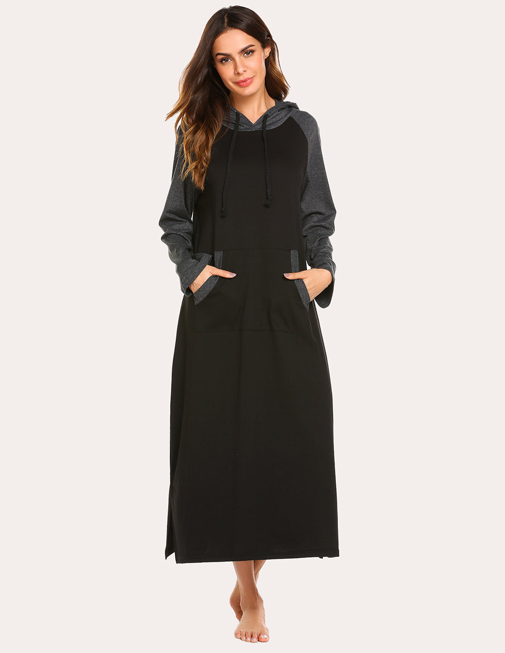Contrast Color Hooded Nightdress (US Only)