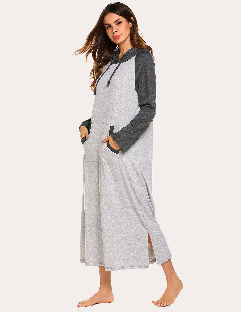 Contrast Color Hooded Nightdress (US Only)