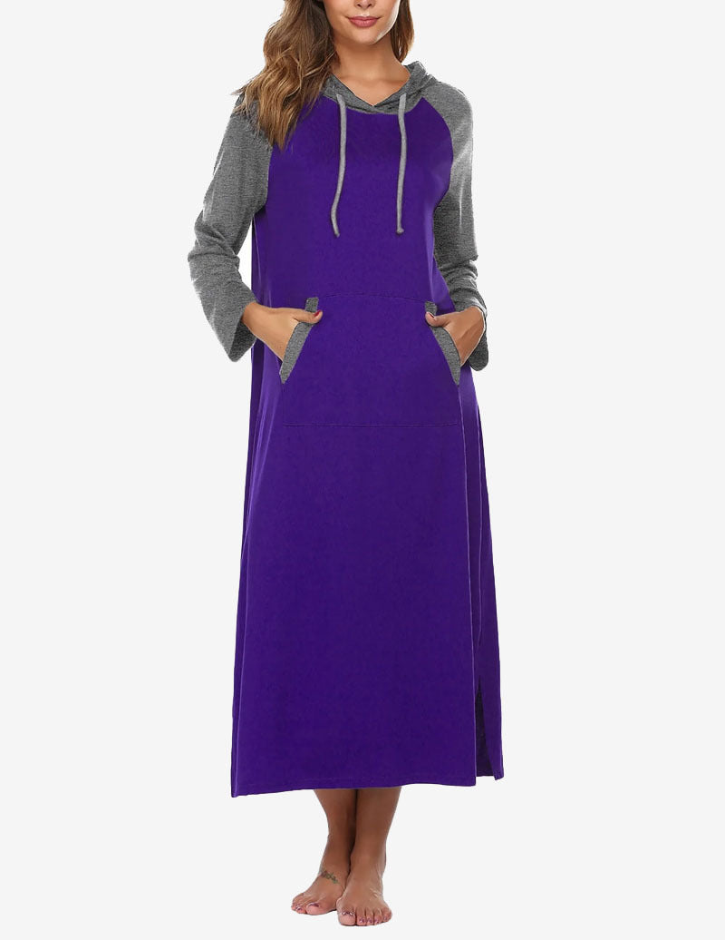 Contrast Color Hooded Nightdress (US Only)