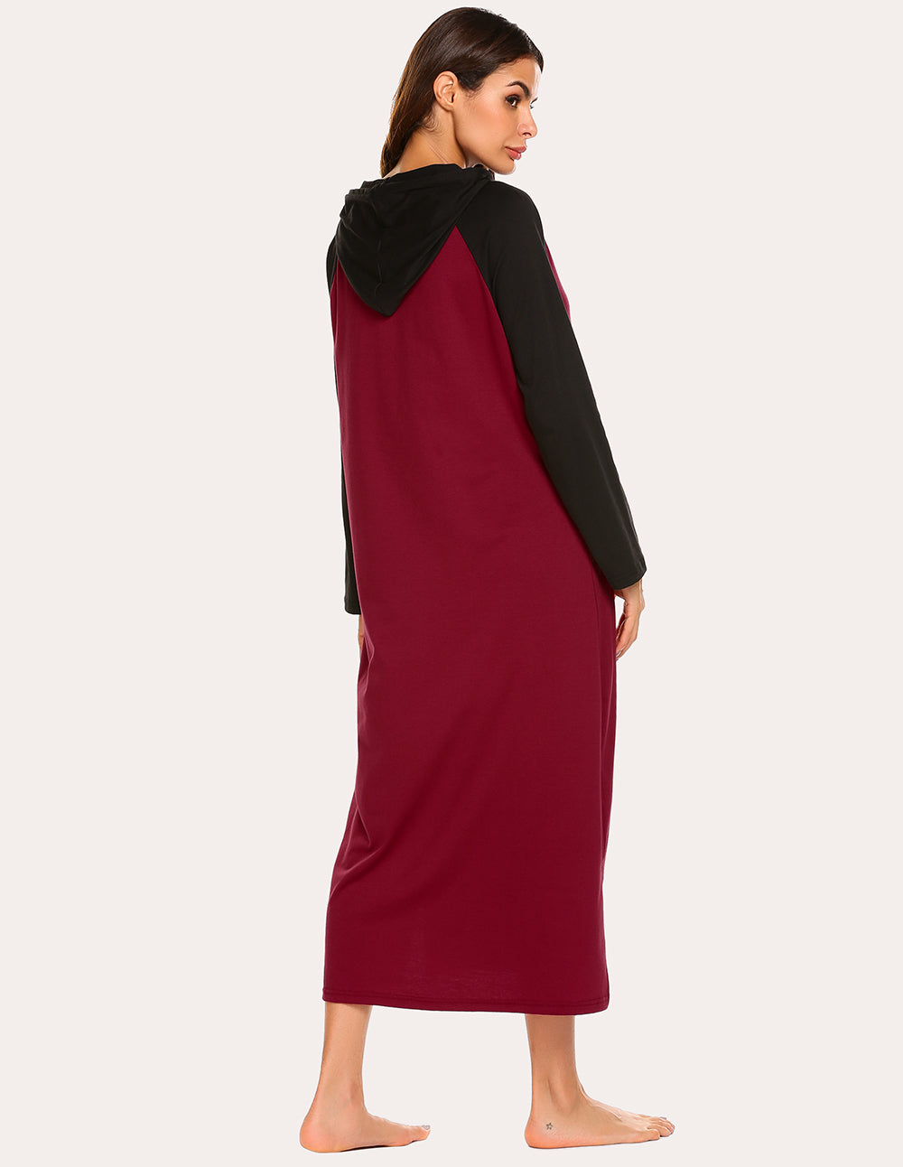 Contrast Color Hooded Nightdress (US Only)