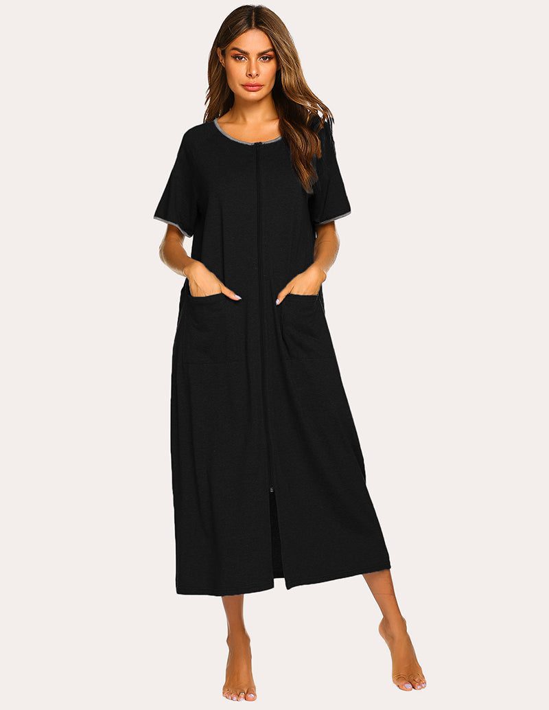 Ekouaer Short Sleeve Full Length Loungewear with Pockets (US Only)