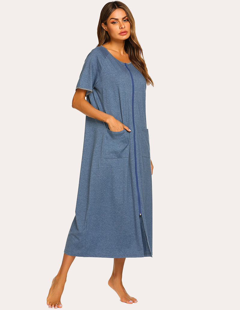 Ekouaer Short Sleeve Full Length Loungewear with Pockets (US Only)