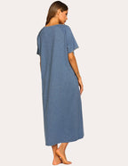 Ekouaer Short Sleeve Full Length Loungewear with Pockets (US Only)