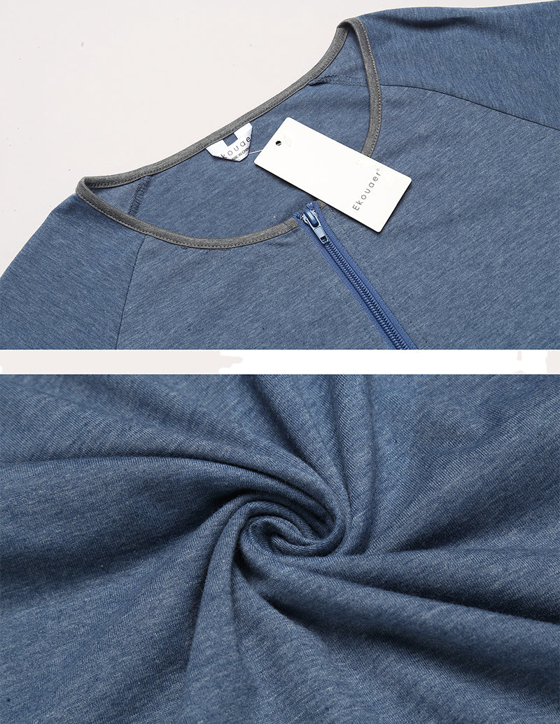 Ekouaer Short Sleeve Full Length Loungewear with Pockets (US Only)